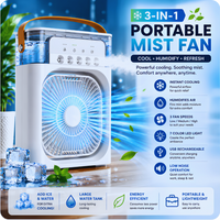 Portable AC Mini Air Cooler ❄️ Fan with Mist Spray & LED Night Light